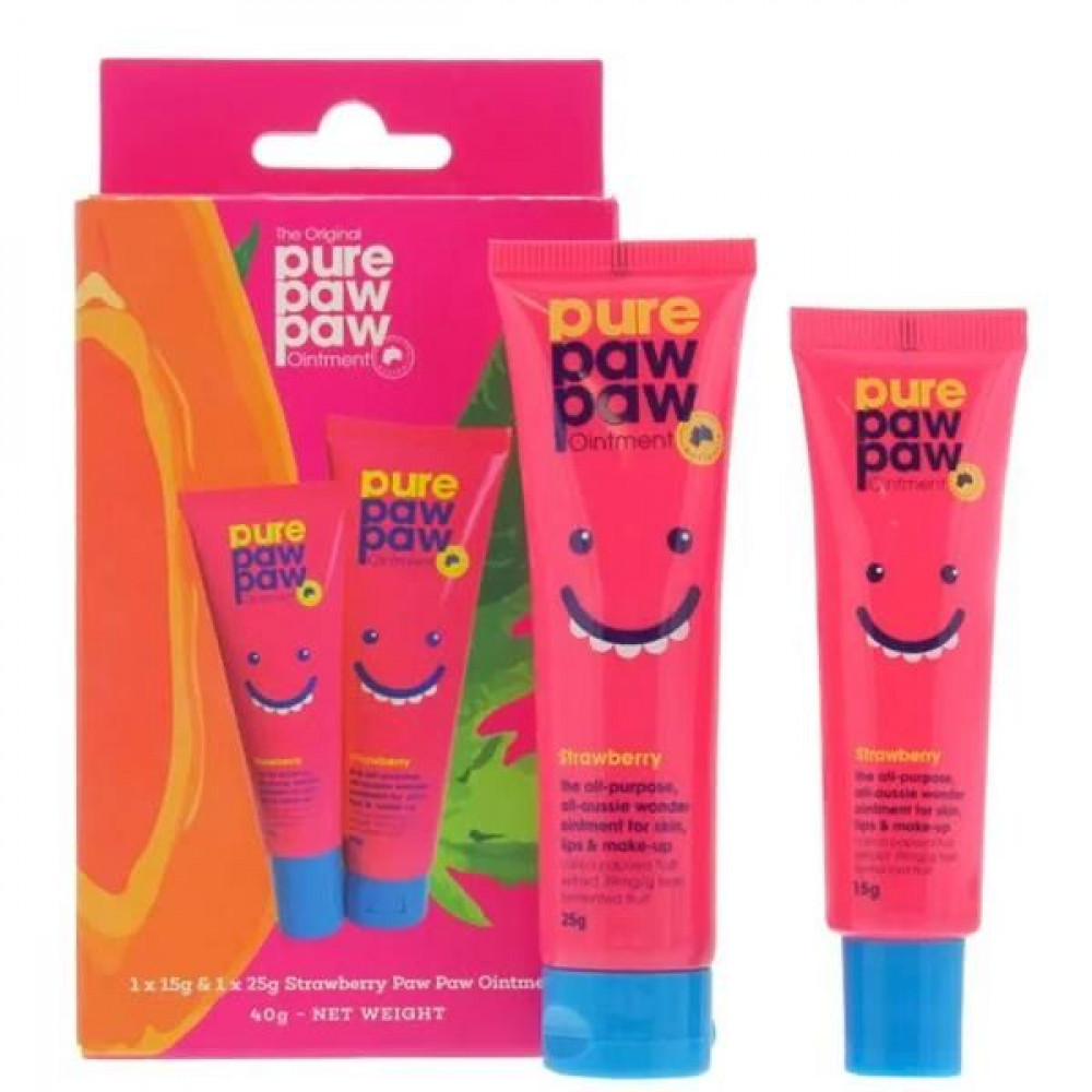 Набор восстанавливающих бальзамов для губ Pure Paw Paw Duo Strawberry