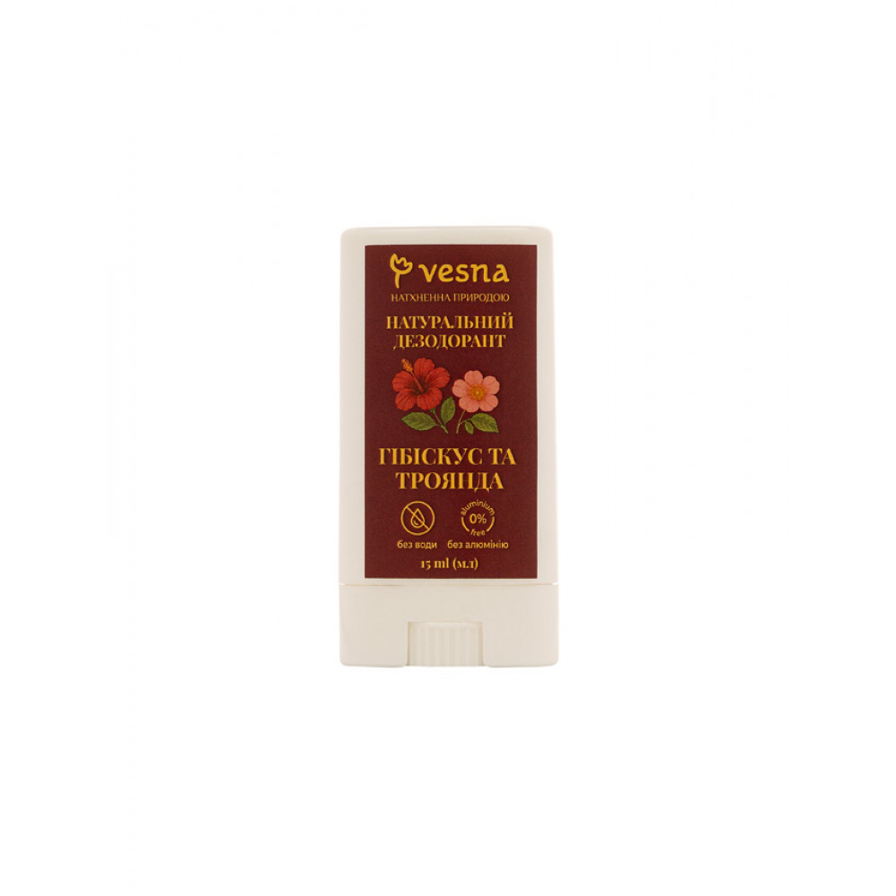 ТМ Vesna Натуральный дезодорант Гибискус и Роза, 15 ml