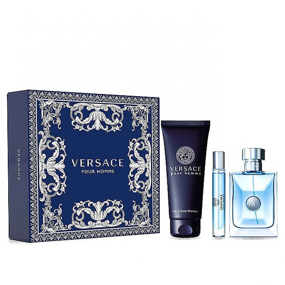 Набор Versace pour Homme для мужчин - set (edt 100 ml + edt 10 ml mini + sh/g 150 ml)