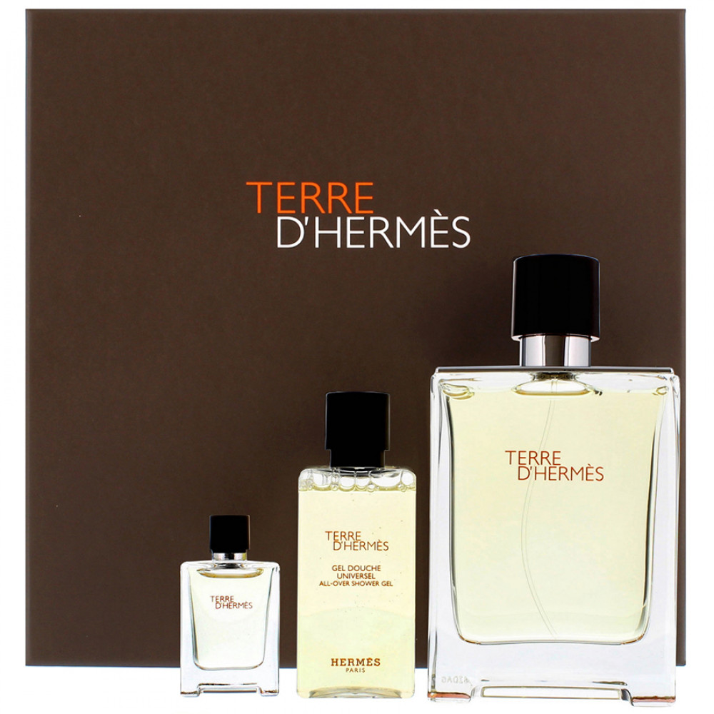 Набор Hermes Terre d'Hermes Eau de Toilette для мужчин - set (edt 50 ml + sh/g 40 ml + a/sh 40 ml)