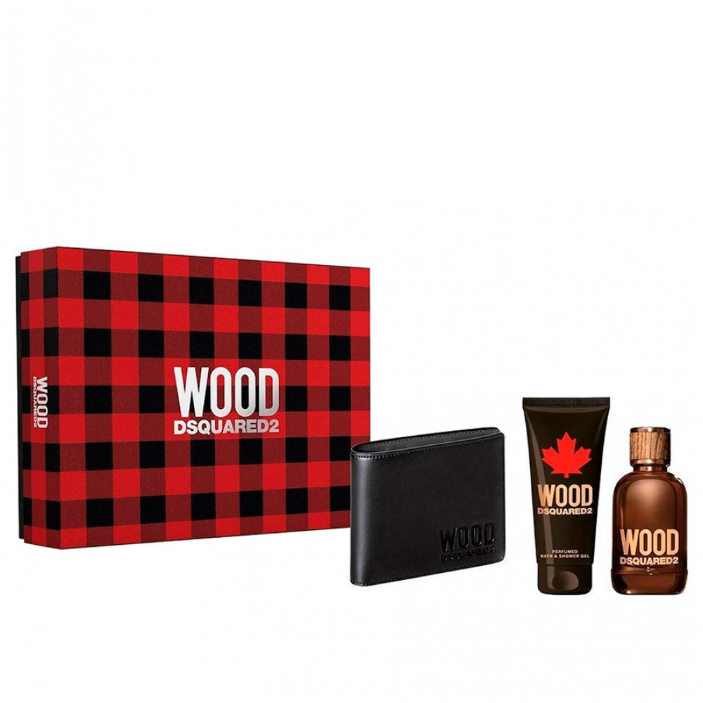 Набор Dsquared2 Wood Pour Homme для мужчин (оригинал) - set (edt 100 ml + sh/g 100 ml + wallet)