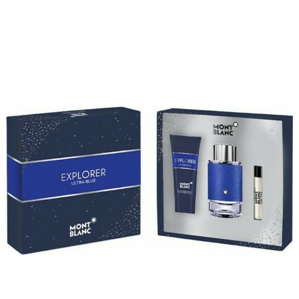 Набор Montblanc Explorer Ultra Blue для мужчин (оригинал) - set (edp 100 ml + edp 7.5 ml mini + s/g 100 ml)