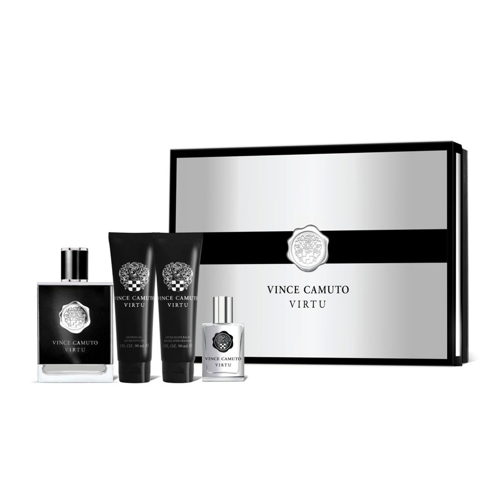 Набор Vince Camuto Virtu для мужчин (оригинал) - set (edt 100 ml + edt 15 ml mini + a/sh 90 ml + s/g 90 ml)