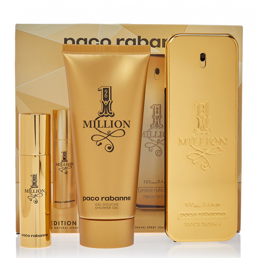 Набор Paco Rabanne 1 Million для мужчин (оригинал) - set (edt 100 ml + sh/g 100 ml + edt 10 ml mini)