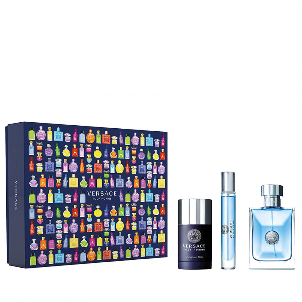 Набор Versace pour Homme для мужчин (оригинал) - set (edt 100 ml + edt 10 ml mini + deo stick 75 ml)