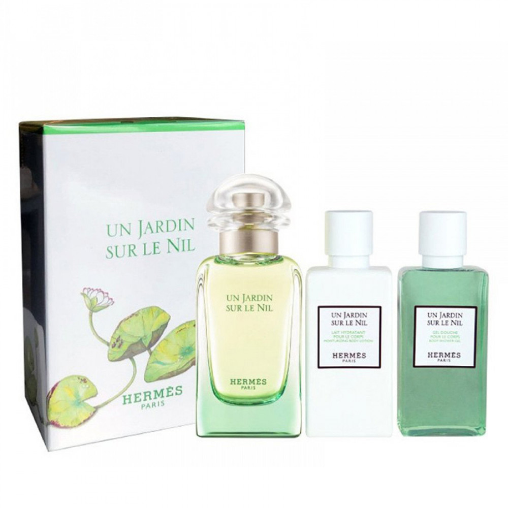 Набор Hermes Un Jardin sur le Nil для мужчин и женщин (оригинал) - set (edt 50 ml + b/l 40 ml + s/g 40 ml)