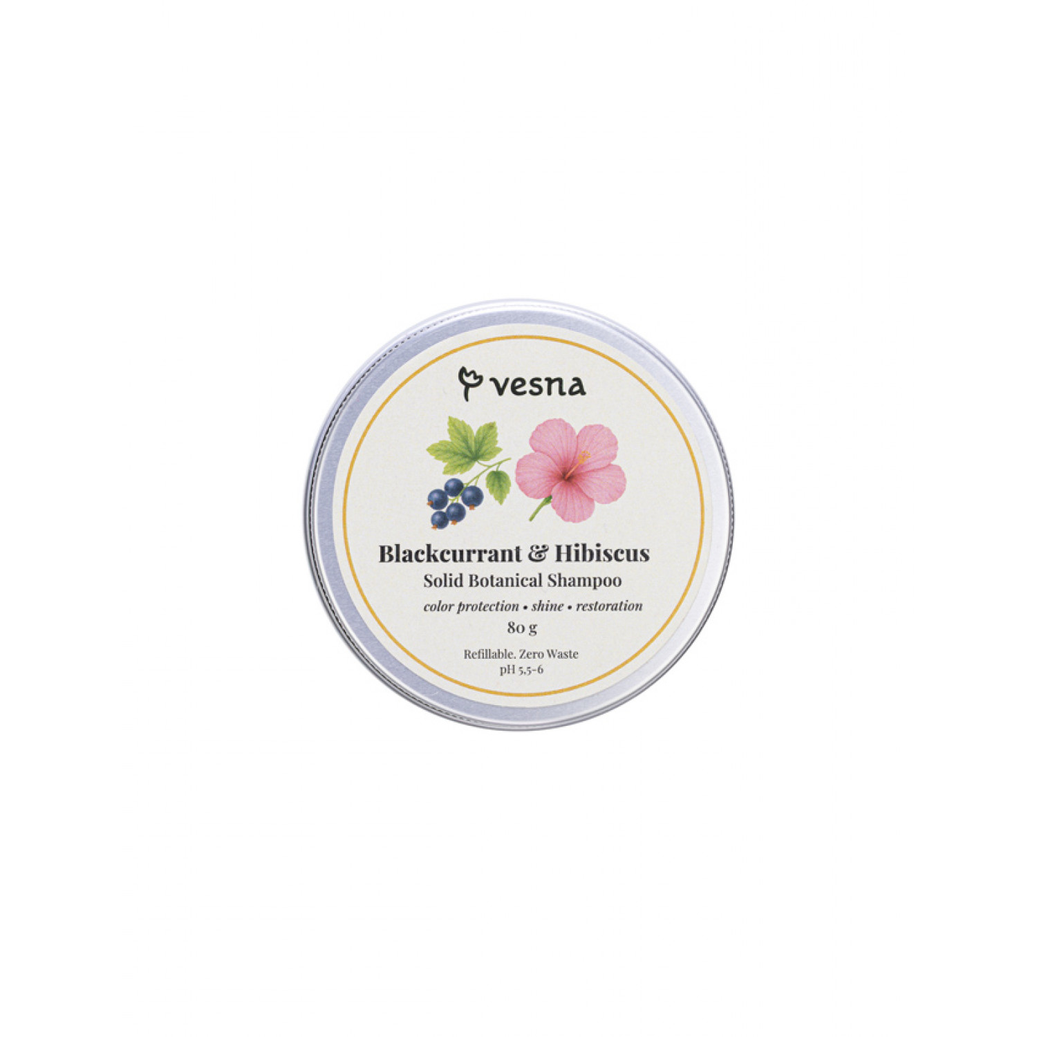 Vesna Твердый шампунь Смородина и гибискус 80г НФ-00029152