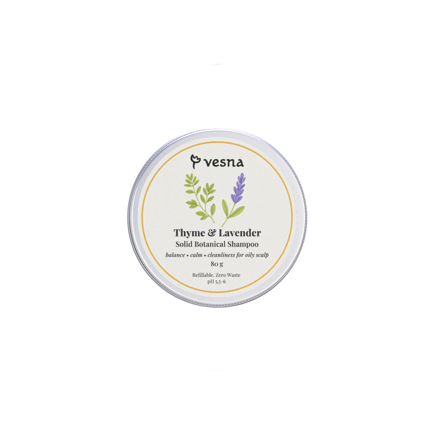 Vesna Твердый шампунь Тимьян и Лаванда 80г НФ-00029153