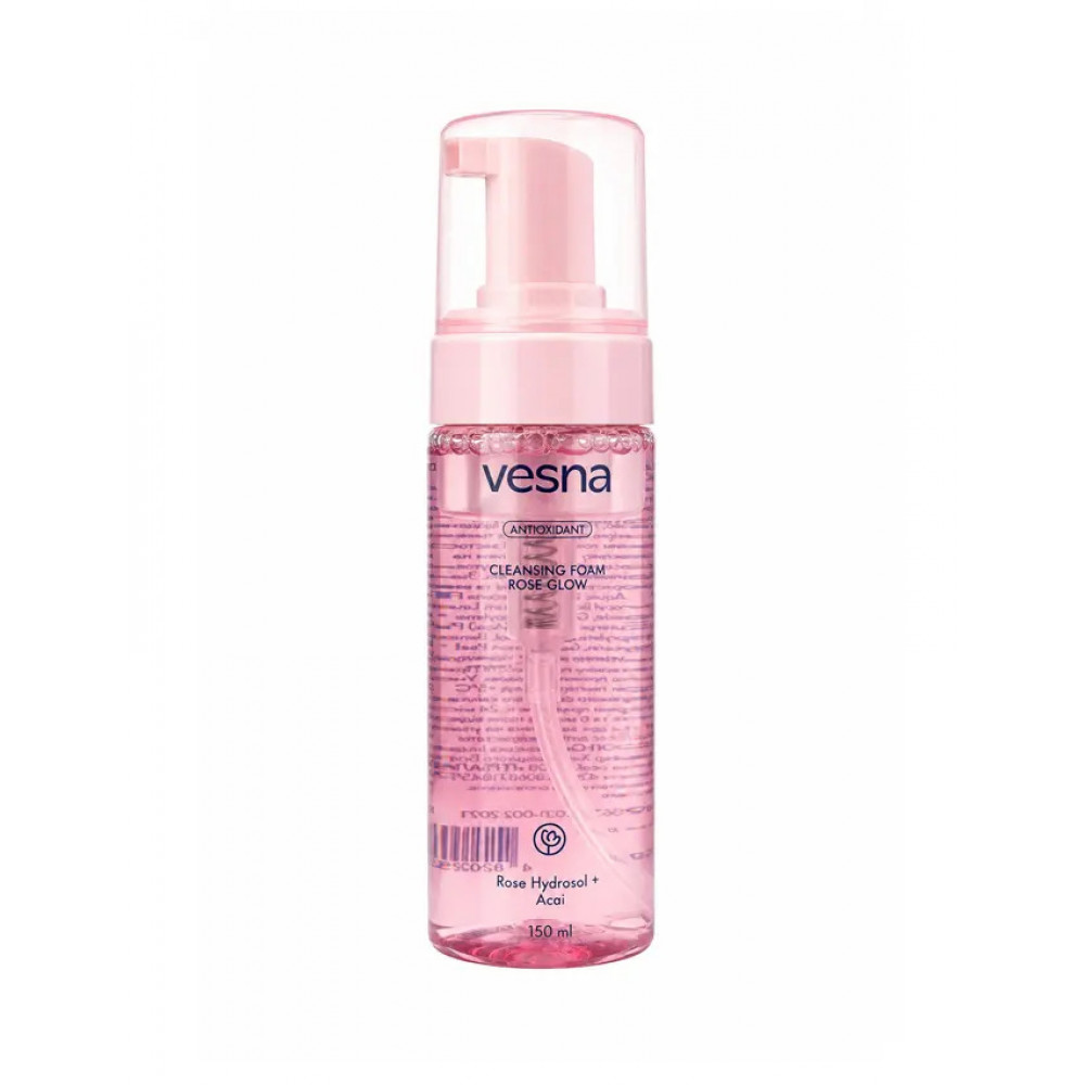 Vesna Очищувальна пінка з трояндовою водою та екстрактом асаї, 150 ml